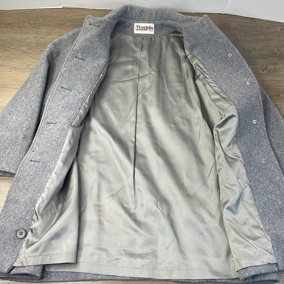 Vintage Penguin Women’s 100% Wool Grey Pea Coat, Thinsulate, size 12 - Picture 2 of 10